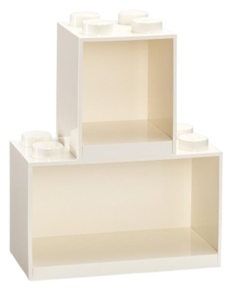 Set dvou bílých nástěnných polic LEGO® Brick