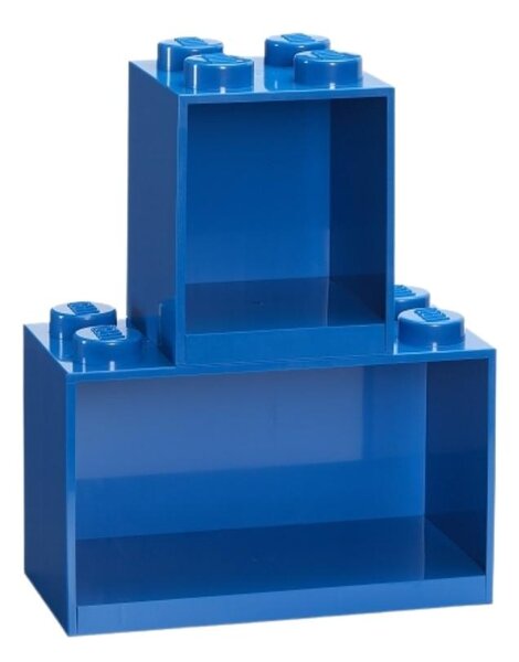 Set dvou modrých nástěnných polic LEGO® Brick