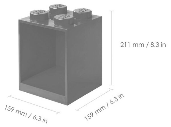 Set dvou černých nástěnných polic LEGO® Brick