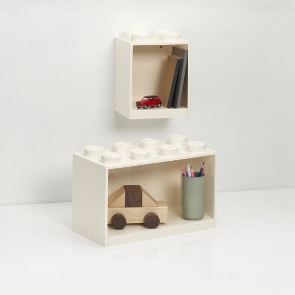 Set dvou bílých nástěnných polic LEGO® Brick