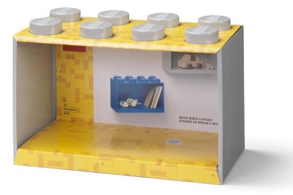 Šedá nástěnná police LEGO® Storage 21 x 32 cm