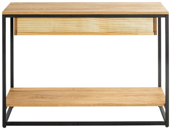 KONZOLOVÝ STOLEK, černá, barvy dubu, dřevo, kov, 100/35/75 cm - Online Only konferenční stolky, Online Only