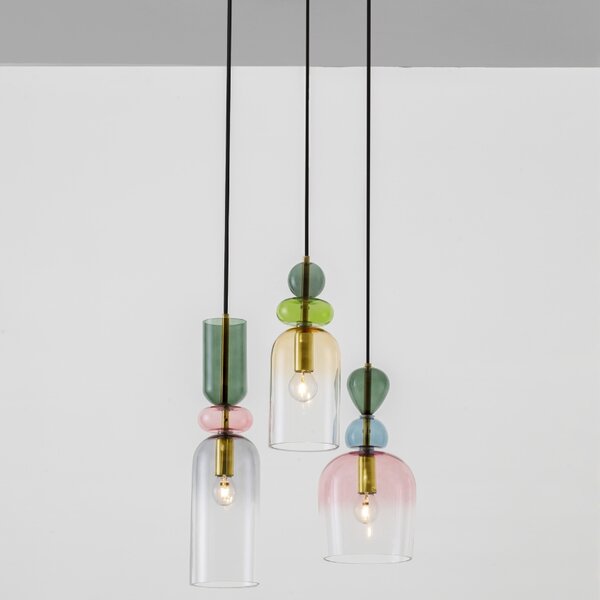 Barevné skleněné závěsné světlo Nova Luce Murano 41,7 cm