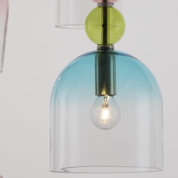 Barevné skleněné závěsné světlo Nova Luce Murano 51,7 cm