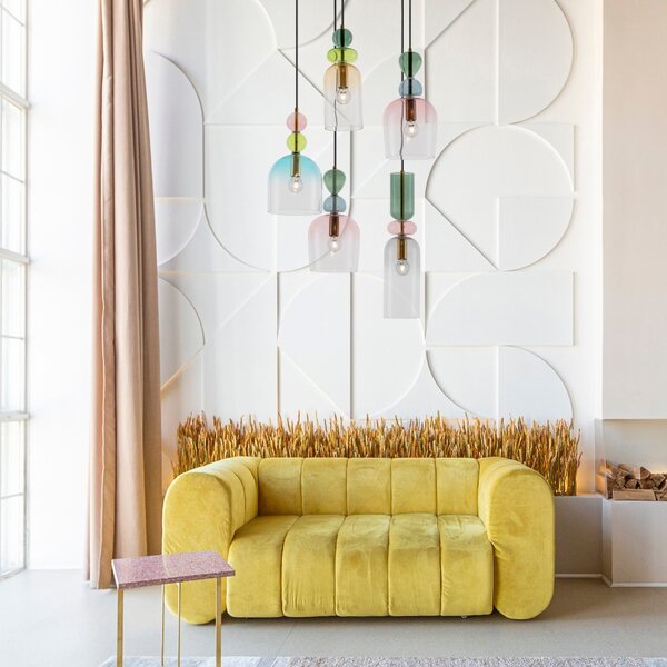 Barevné skleněné závěsné světlo Nova Luce Murano 51,7 cm