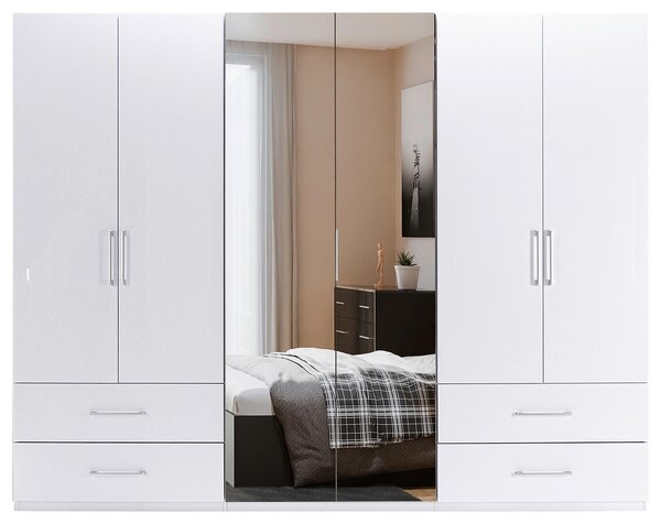 ŠATNÍ SKŘÍŇ, bílá, vysoce lesklá bílá, 269/211/55 cm Boxxx - Šatní skříně, Online Only