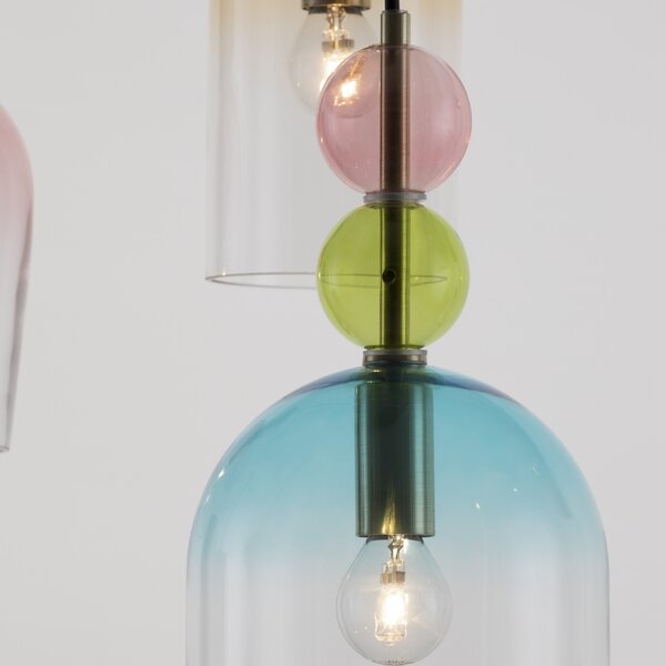 Barevné skleněné závěsné světlo Nova Luce Murano 51,7 cm