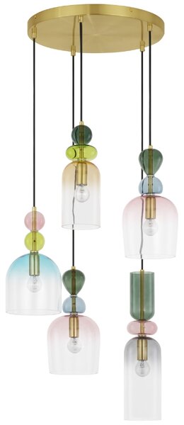 Barevné skleněné závěsné světlo Nova Luce Murano 51,7 cm