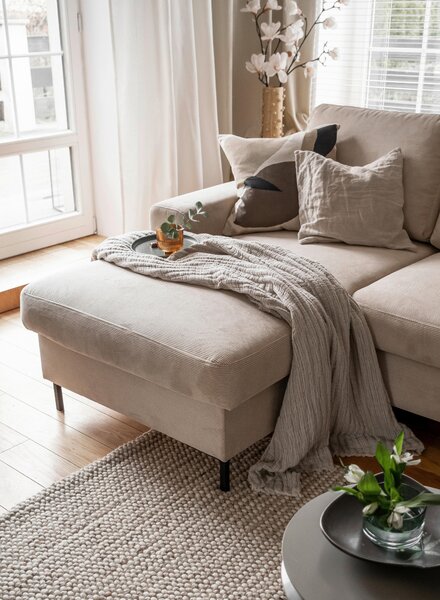 ROHOVÁ SEDAČKA, textil, béžová MID.YOU - Sedací soupravy, Online Only