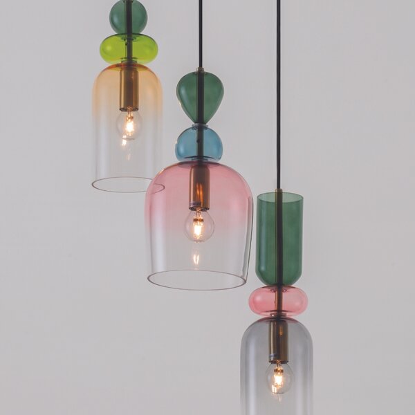 Barevné skleněné závěsné světlo Nova Luce Murano 41,7 cm