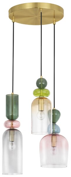 Barevné skleněné závěsné světlo Nova Luce Murano 41,7 cm