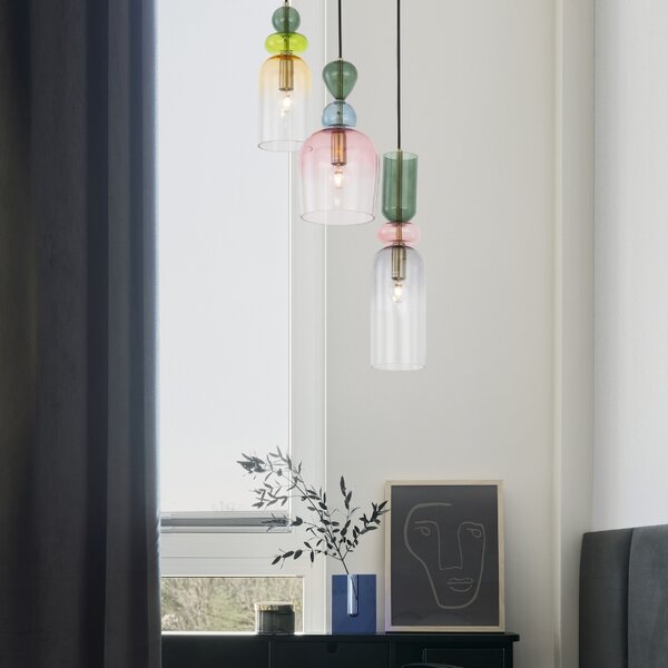 Barevné skleněné závěsné světlo Nova Luce Murano 41,7 cm