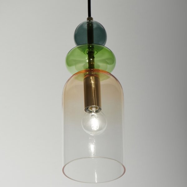 Barevné skleněné závěsné světlo Nova Luce Murano 10,8 cm