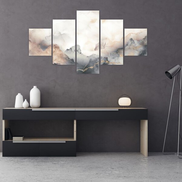 Obraz - Abstrakce hor s texturou mramoru (125x70 cm)