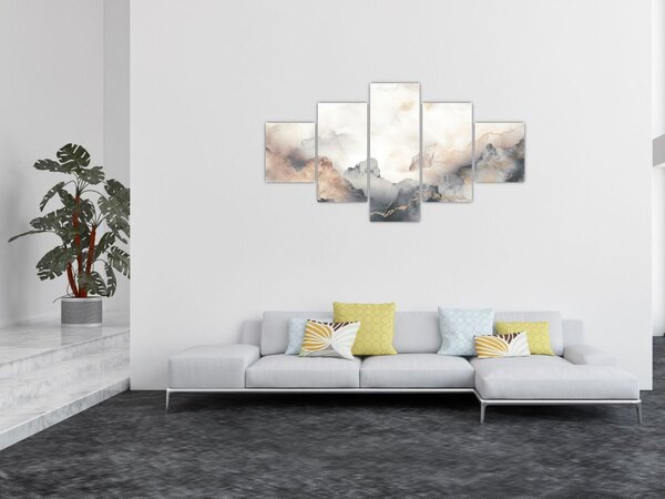 Obraz - Abstrakce hor s texturou mramoru (125x70 cm)