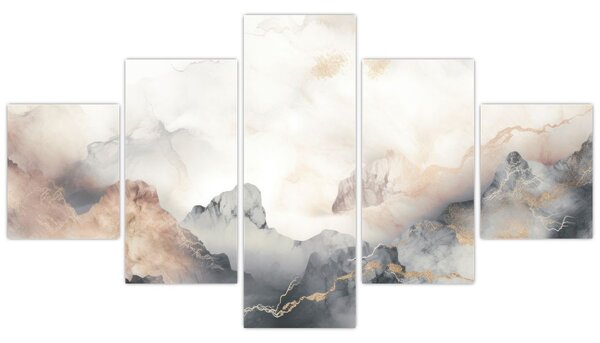 Obraz - Abstrakce hor s texturou mramoru (125x70 cm)