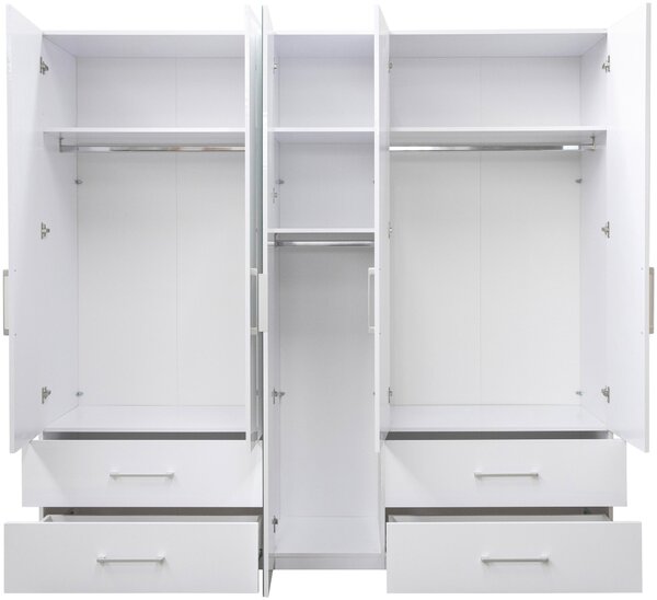 ŠATNÍ SKŘÍŇ, bílá, vysoce lesklá bílá, 224/211/55 cm Boxxx - Šatní skříně, Online Only