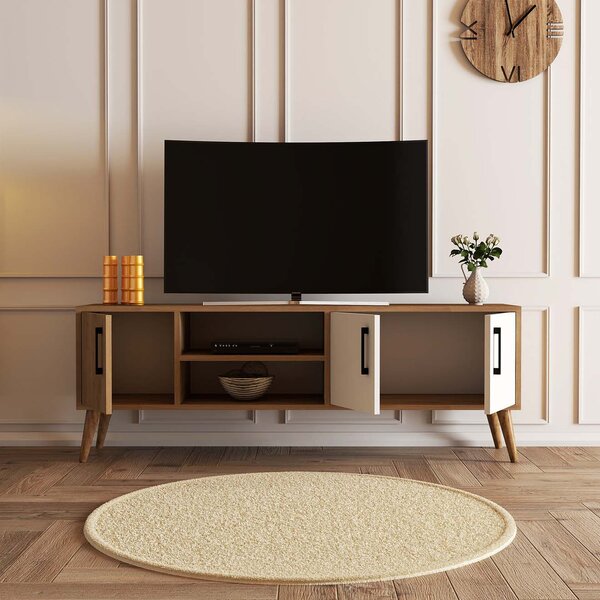 TV stolek/skříňka Essex 2 (Dub + Bílá). Akce -7%