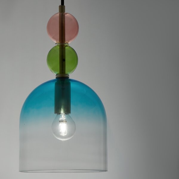 Barevné skleněné závěsné světlo Nova Luce Murano 16 cm