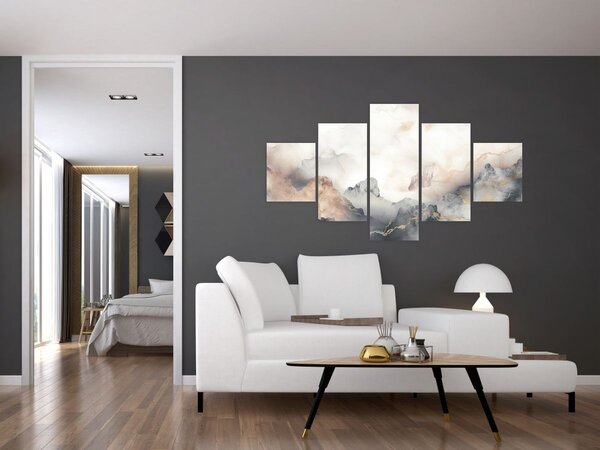 Obraz - Abstrakce hor s texturou mramoru (125x70 cm)