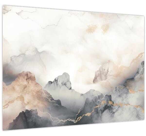 Obraz - Abstrakce hor s texturou mramoru (70x50 cm)
