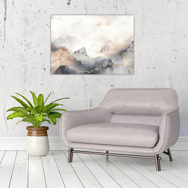 Obraz - Abstrakce hor s texturou mramoru (70x50 cm)