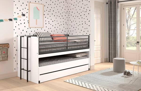 -25 % Dny MOMENTI– Bílá lakovaná patrová postel Vipack Sam 90 x 200 cm