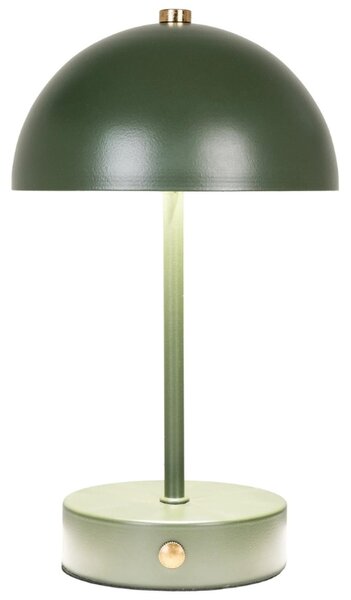 Nordic Living Tmavě zelená kovová stolní LED lampa Halle