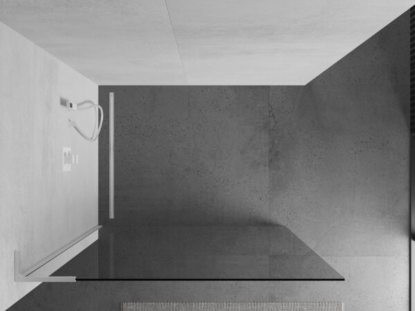 Mexen Kioto L, sprchová zástěna Walk-In 50 x 200 cm, 8mm čiré sklo, bílý profil, 800-050-103-20-00
