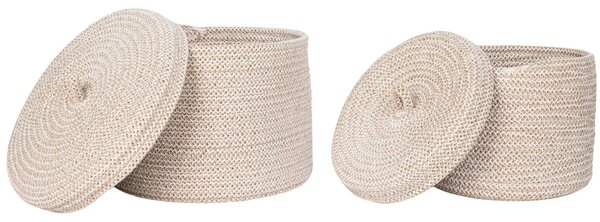 Nordic Living Set dvou béžových bavlněných košů Lauba