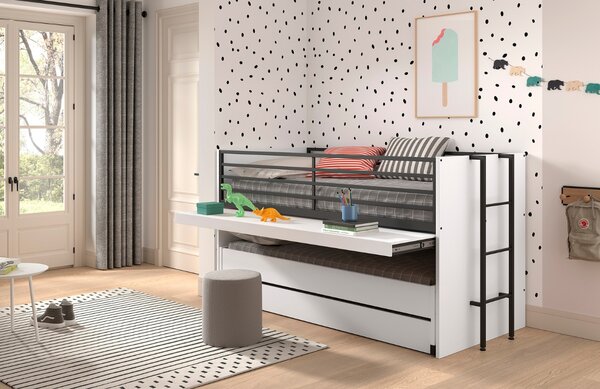 -25 % Dny MOMENTI– Bílá lakovaná patrová postel Vipack Sam 90 x 200 cm