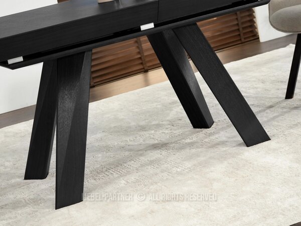 Rozkládací jídelní stůl 180(380)x100 ZENON - černý