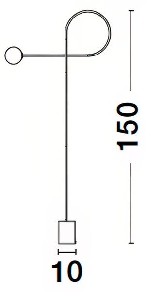 Černá kovová stojací lampa Nova Luce Dedalo 150 cm