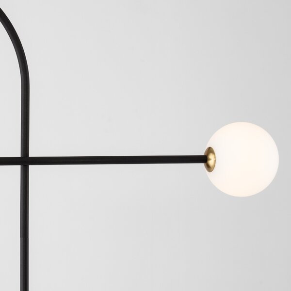 Černá kovová stojací lampa Nova Luce Dedalo 150 cm