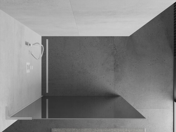 Mexen Kioto L, sprchová zástěna Walk-In 70 x 200 cm, 8mm sklo vzor zrcadlo, bílý profil, 800-070-103-20-50