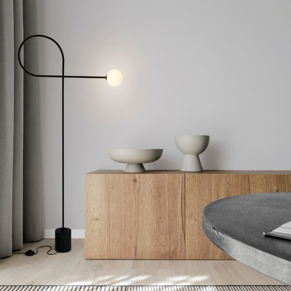 Černá kovová stojací lampa Nova Luce Dedalo 150 cm