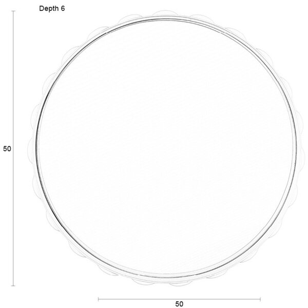 Béžové kovové závěsné zrcadlo ZUIVER BUBBLES 50 cm