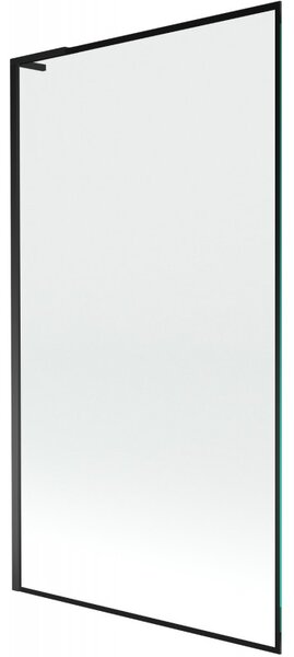 Mexen Next L, 1-křídlová vanová zástěna 100 x 150 cm, 6mm čiré sklo-černý vzor, ​​černý profil, 895-100-000-03-70-70