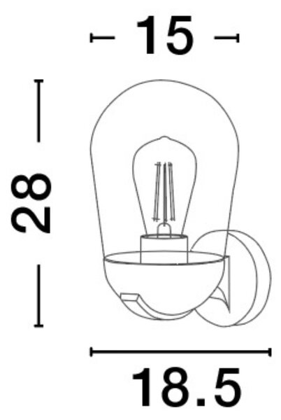 Skleněné venkovní nástěnné světlo Nova Luce Omika