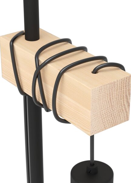 Stolní lampa TOWNSHEND 5 černý kov/světlé dřevo