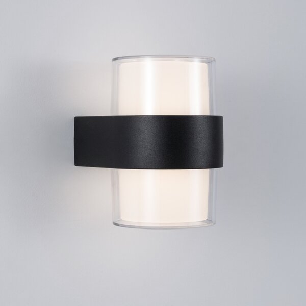 Černé kovové venkovní nástěnné LED světlo Nova Luce Darf II
