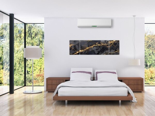 Obraz - Černo - zlatý dekor (170x50 cm)