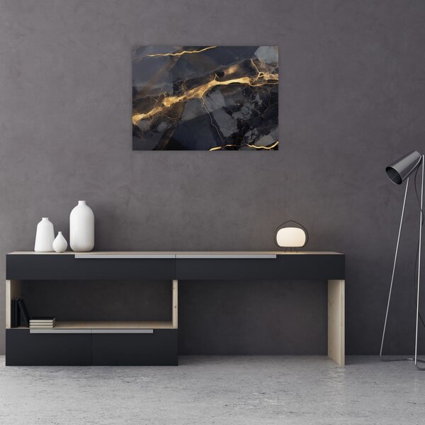 Obraz - Černo - zlatý dekor (70x50 cm)