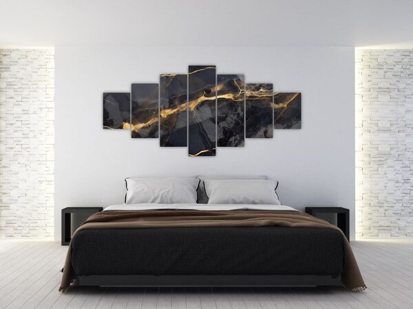 Obraz - Černo - zlatý dekor (210x100 cm)