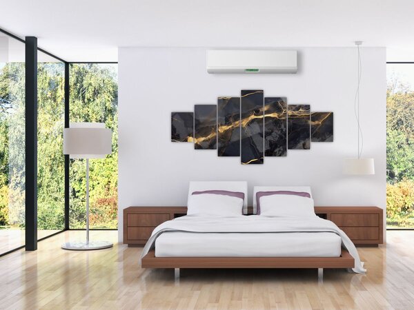 Obraz - Černo - zlatý dekor (210x100 cm)