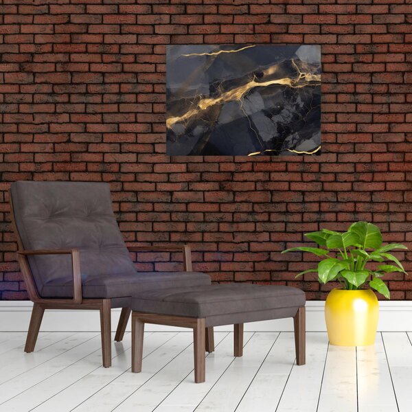 Obraz - Černo - zlatý dekor (70x50 cm)