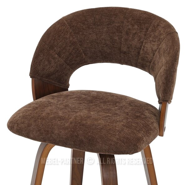 Otočná barová židle FREJA - hnědá / ořech