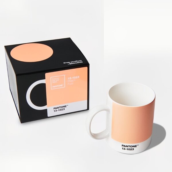 Světle oranžový porcelánový hrnek Pantone Peach Fuzz 13-1023 375 ml