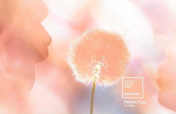 Světle oranžový porcelánový hrnek Pantone Peach Fuzz 13-1023 375 ml