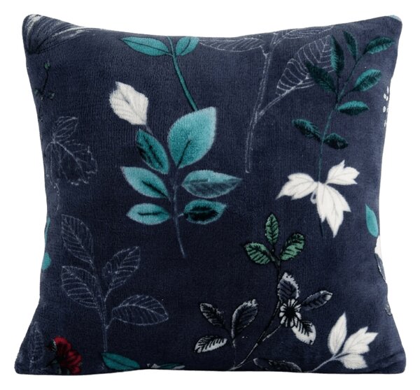 Oboustranný povlak na polštářek DUO SENSE NOCTIFLORA 45x45 cm mikroplyš/flanel, tmavě modrý